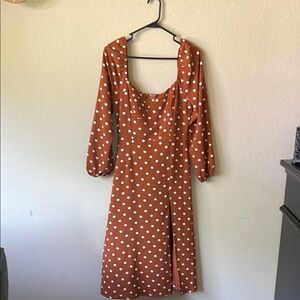 Forever 21 rust and White Bishop Sleeve Sundress
